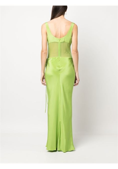 Green sheer-panel silk maxi dress - women CHRISTOPHER ESBER | 22043092APPLE