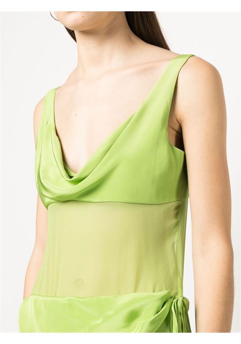 Green sheer-panel silk maxi dress - women CHRISTOPHER ESBER | 22043092APPLE