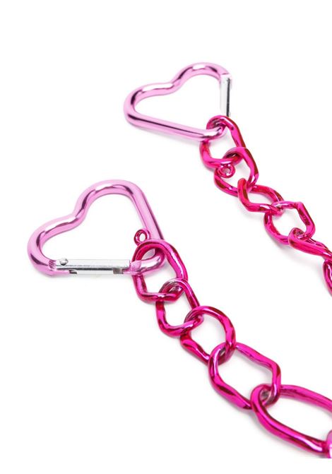 Pink heart-clasp crushed chain necklace - women COLLINA STRADA | XX1250PLPNK