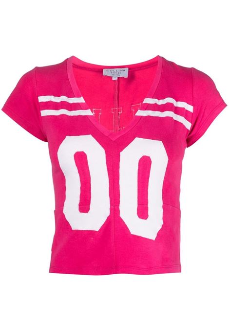 Pink graphic-print t-shirt - women COLLINA STRADA | XX3235HTPNK
