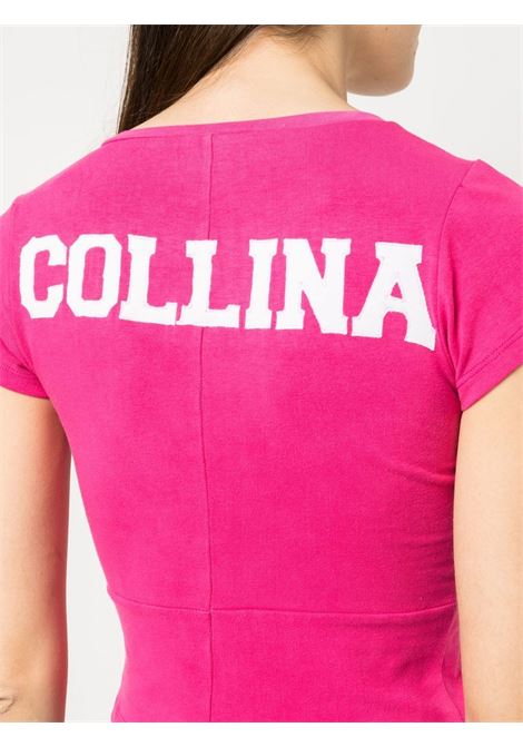 Pink graphic-print t-shirt - women COLLINA STRADA | XX3235HTPNK