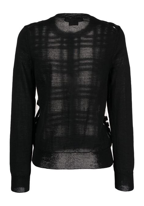 Cardigan in maglia con pannelli trasparenti in nero - donna COMME DES GARCONS COMME DES GARCONS | RKN5031
