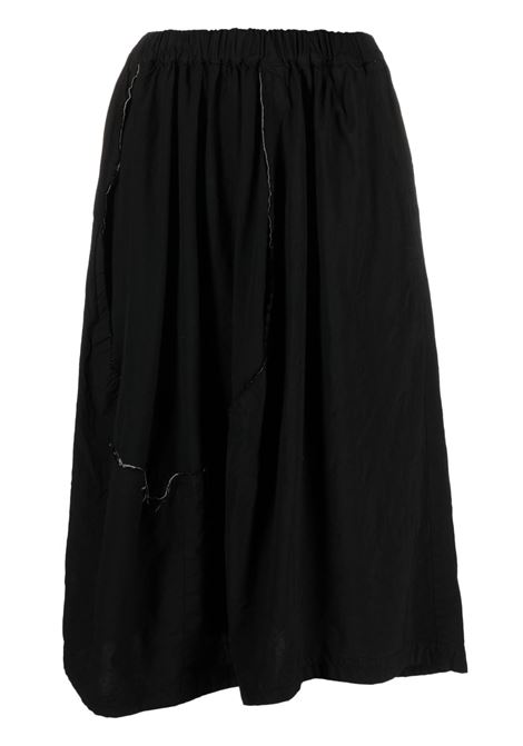 Black topstitched asymmetric midi skirt - women COMME DES GARCONS COMME DES GARCONS | RKS0151