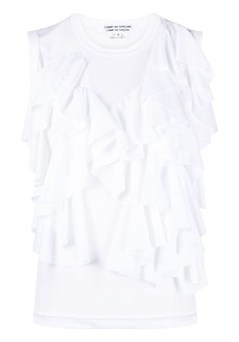 White ruffle-detail sleeveless top - women COMME DES GARCONS COMME DES GARCONS | RKT0022