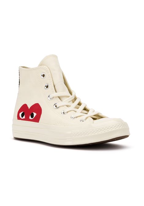 Sneakers alte con logo in bianco - unisex COMME DES GARCONS PLAY | P1K1122