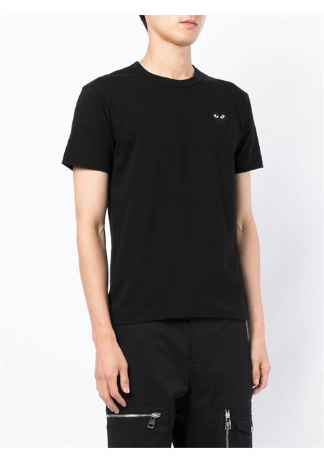 T-shirt con logo heart eyes  in nero - uomo COMME DES GARCONS PLAY | P1T0641