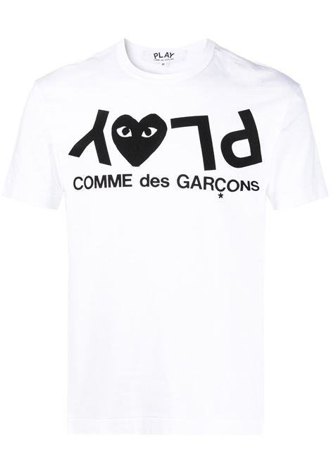 White logo-print T-shirt - men  COMME DES GARCONS PLAY | P1T0681