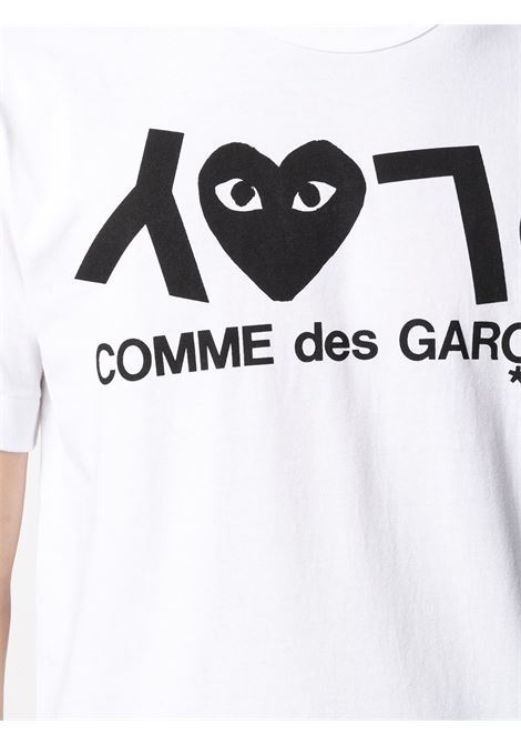 White logo-print T-shirt - men  COMME DES GARCONS PLAY | P1T0681