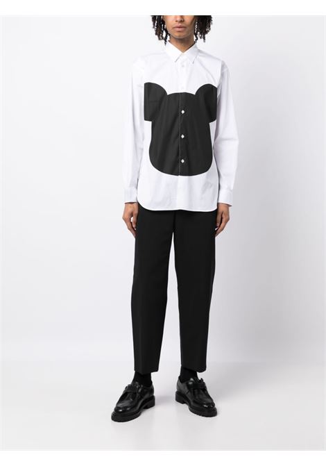 Black and white graphic-print shirt - men COMME DES GARCONS SHIRT | FKB0150511