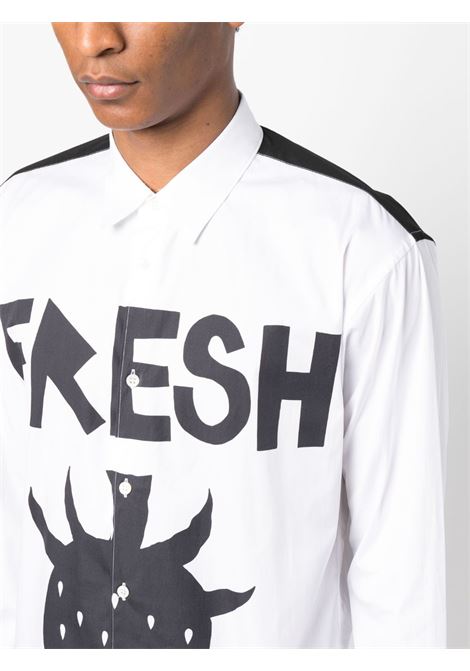 Camicia con stampa in bianco e nero - uomo COMME DES GARCONS SHIRT | FKB0160511