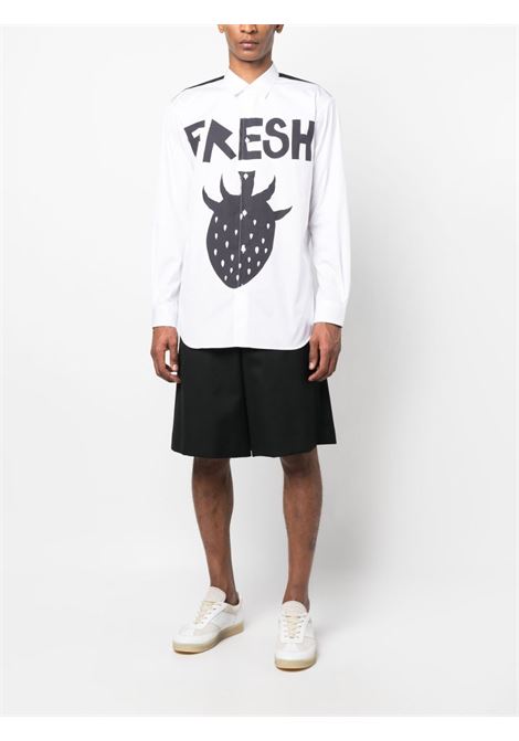 Camicia con stampa in bianco e nero - uomo COMME DES GARCONS SHIRT | FKB0160511