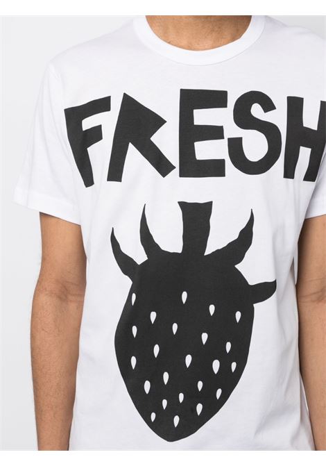 White strawberry-print T-shirt - men COMME DES GARCONS SHIRT | FKT0070511