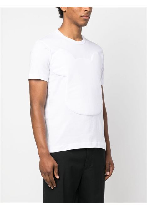 T-shirt con logo in rilievo in bianco - uomo COMME DES GARCONS SHIRT | FKT0120511