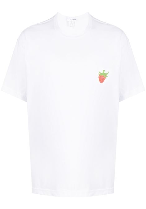 T-shirt con stampa grafica in bianco - uomo COMME DES GARCONS SHIRT | FKT0140512