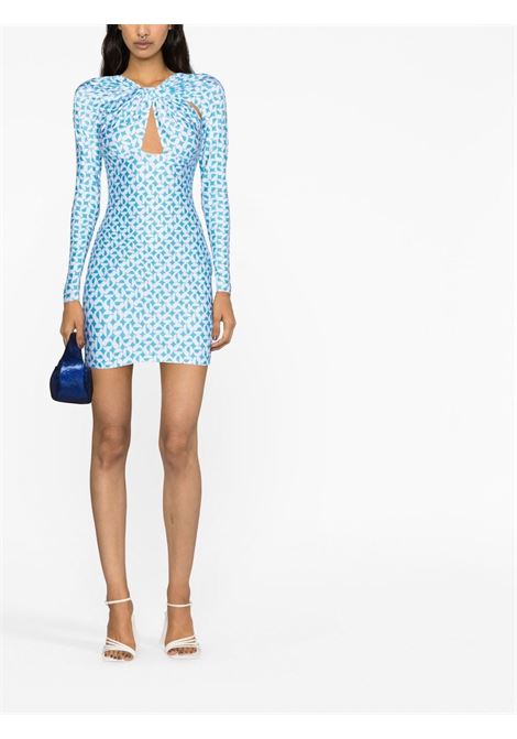 Light blue twisted cut-out dress - women  COPERNI | COPJS18546ARZWHT