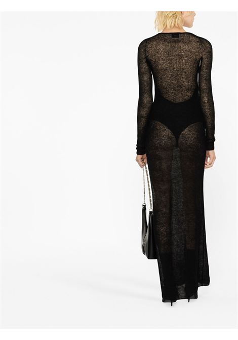 Black cut-out knitted maxi dress - women COPERNI | COPML59604BLK