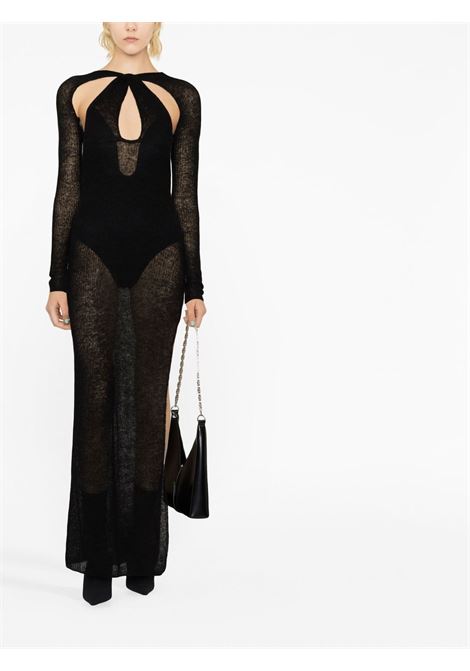 Black cut-out knitted maxi dress - women COPERNI | COPML59604BLK