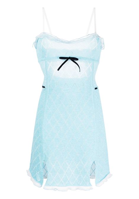Light blue sheer-coverage mini dress - women CORMIO | BORATRQUS