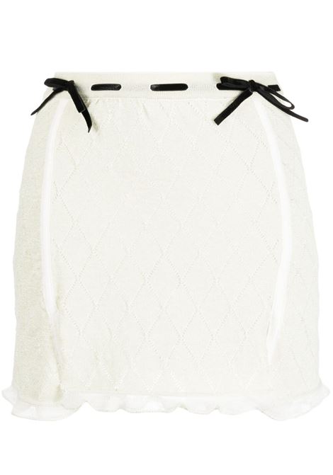 Beige pointelle-knit mini skirt - women CORMIO | ISHASND