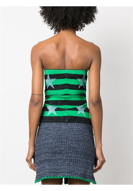 Black and green star-print off-shoulder top - women CORMIO | MAVINR