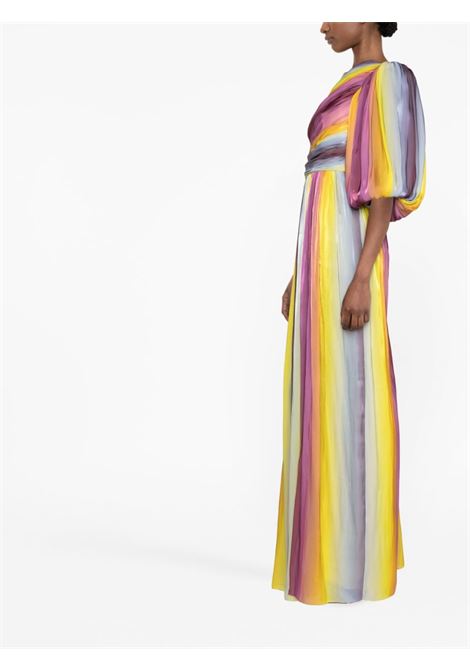 Multicolored one-shoulder ruched dress - women  COSTARELLOS | SS2365RNBW