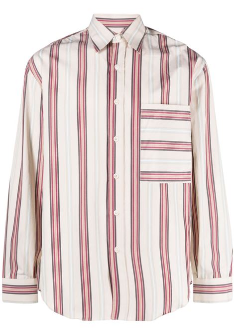 Red, white and blue striped button-up shirt - men COSTUMEIN | U14MLT