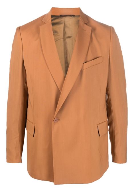 Tobacco brown off-centre button blazer - men COSTUMEIN | U265219