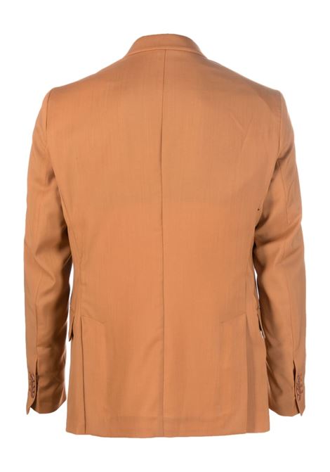 Tobacco brown off-centre button blazer - men COSTUMEIN | U265219