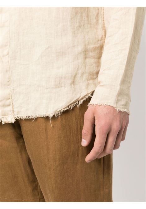 Camicia con orlo sfrangiato in beige - uomo COSTUMEIN | U75GRNGRN