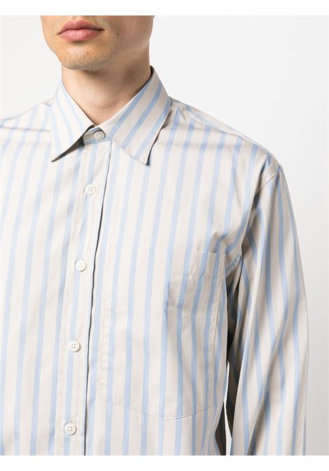 Light blue vertical stripe-print shirt - men COSTUMEIN | U9921MLT