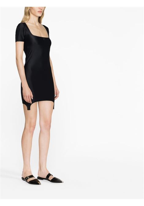 Black square-neck cut-out mini dress - women COURRÈGES | 123JRO178PA00439999