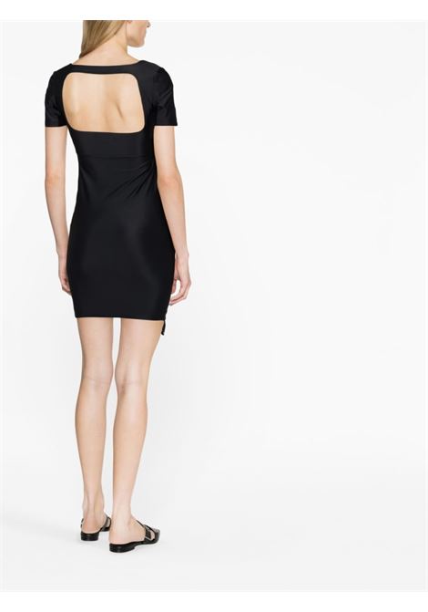 Black square-neck cut-out mini dress - women COURRÈGES | 123JRO178PA00439999