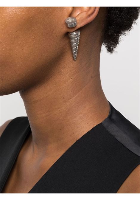 Silevr-tone logo-embellished shell earring - women COURRÈGES | 223ABO014LA0001M304