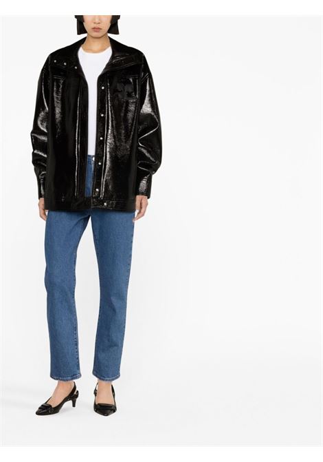 Black high-neck vinyl jacket - women COURRÈGES | 223CBL106VY00149999