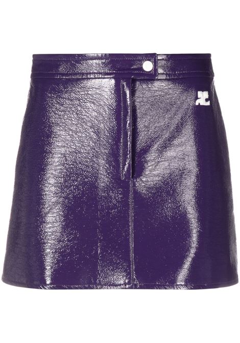 Purple vinyl mini skirt - women COURRÈGES | 223CJU001VY00146030