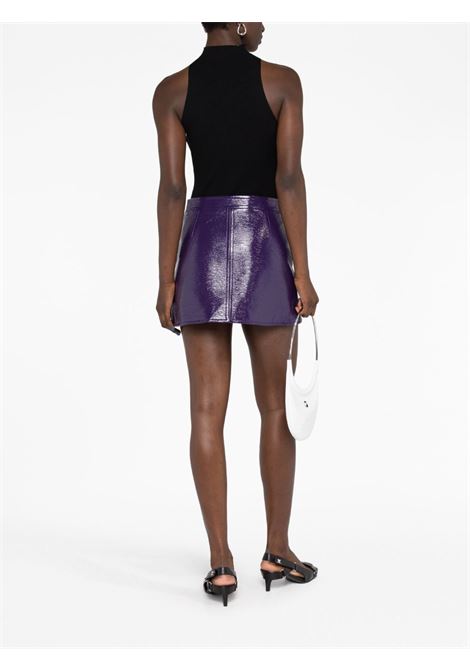 Purple vinyl mini skirt - women COURRÈGES | 223CJU001VY00146030
