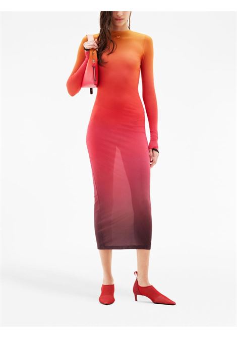 Orange, red and bordeaux Sunset gradient-effect dress - women COURRÈGES | 523JRO226PR0001I003