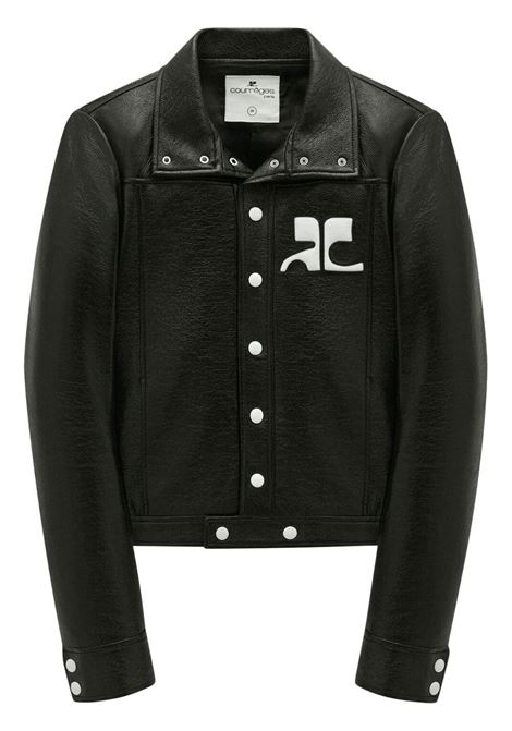 Black logo-embroidered jacket - men COURRÈGES | PERCBL017VY00039999