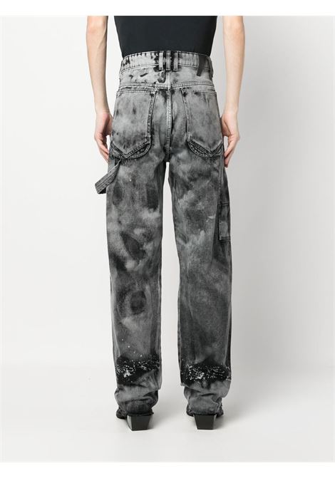 Black and grey bleached-effect high-waisted jeans - men DARKPARK | 8DMP011FN136002BG
