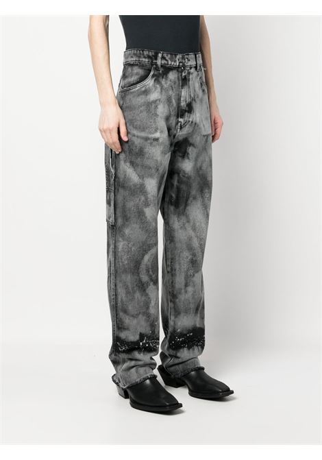 Black and grey bleached-effect high-waisted jeans - men DARKPARK | 8DMP011FN136002BG