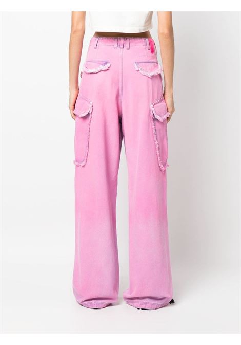 Pink ripped-detail wide-leg trousers - women DARKPARK | 8DWP004FB153001API