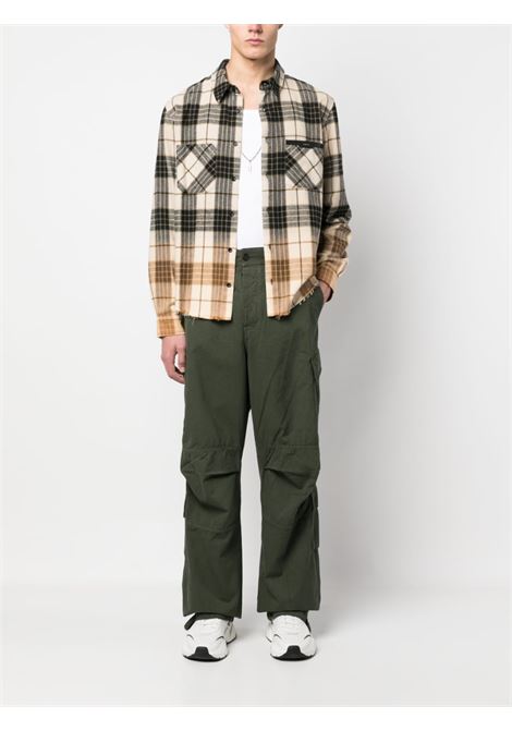 Green wide-leg straight trousers - men DARKPARK | CDPM018DP571001MGR
