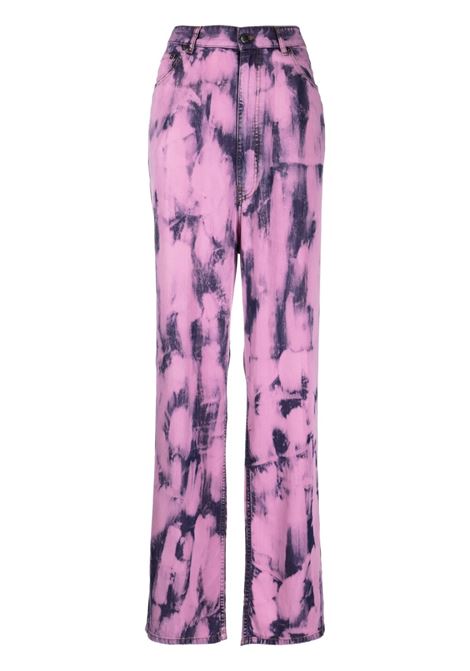 Pantaloni dritti con fantasia tie-dye in rosa e blu - donna DARKPARK | CDWP013DB662003PB