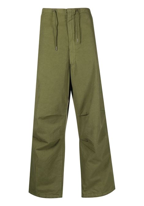 Military green wide-leg track trousers - men DARKPARK | DLA100C0513MMGR