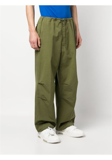 Military green wide-leg track trousers - men DARKPARK | DLA100C0513MMGR