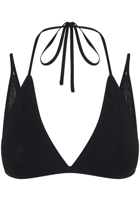 Black butterfly-style mesh bra - women DION LEE | A7696S23BLK