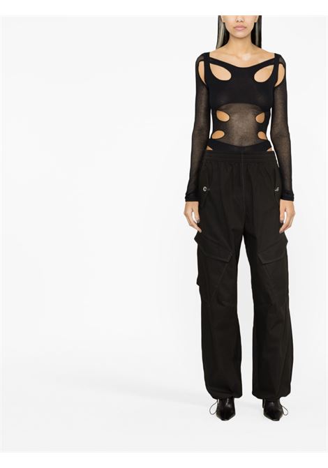 Black cut-out detail long-sleeve bodysuit - women DION LEE | A9941S23BLK