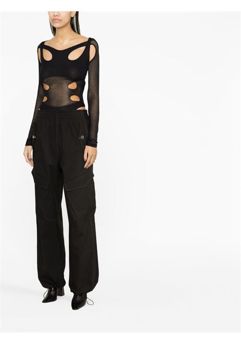 Black cut-out detail long-sleeve bodysuit - women DION LEE | A9941S23BLK