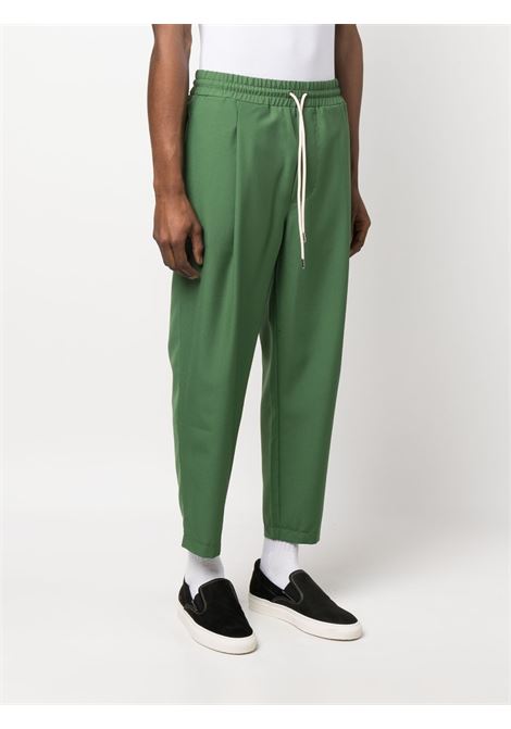 Green drawstring-waistband tapered-leg trousers - men DRÔLE DE MONSIEUR | BBP101WO004KK