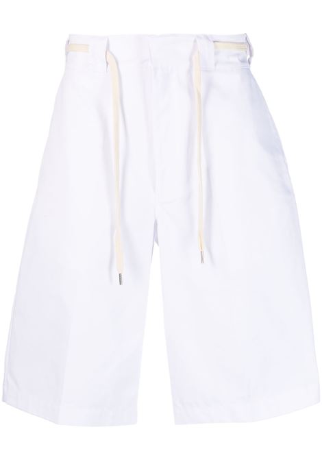 White twill bermuda shorts - men DRÔLE DE MONSIEUR | BBS102PL003WT